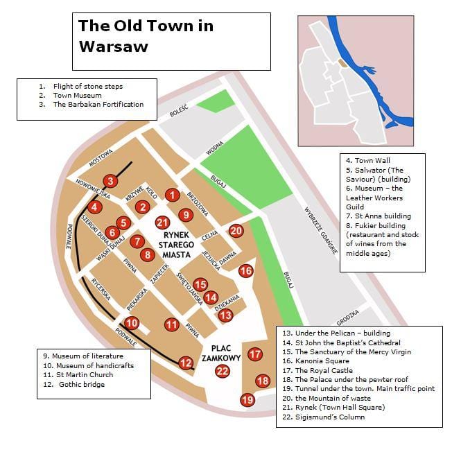 ワルシャワ旧市街地図