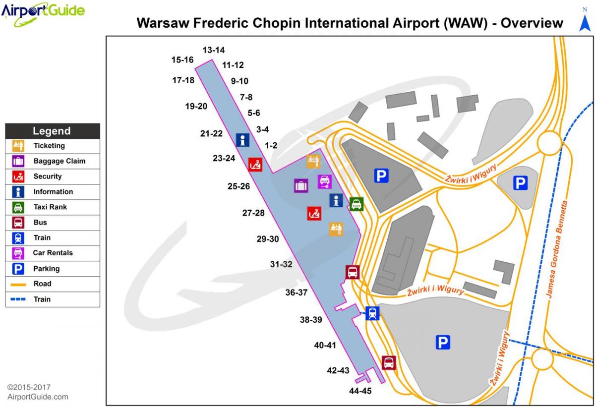 ワルシャワショパン協空港地図