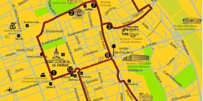 地図のワルシャワのホテル 