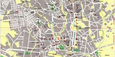 地図のワルシャワの名所 