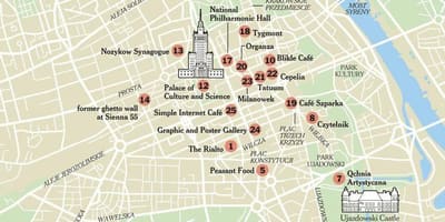 地図のワルシャワzipコード 