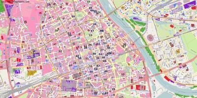 地図のワルシャワ市 
