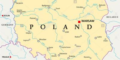 ワルシャワの場所が世界の地図