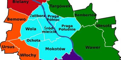 地図のワルシャワ地区 